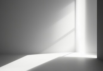Fototapeta premium An original background image for design or product presentation, with a play of light and shadow, in light gray tones. 