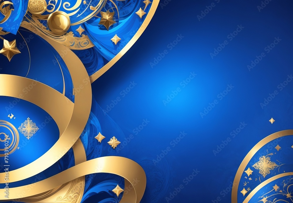 Fototapete dark blue purple and gold luxury line overlap layered abstract background, with lighting effect and 
