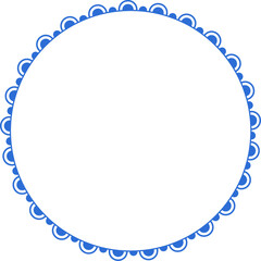 Decorative round frame illustration on transparent background.