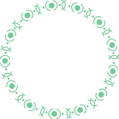 Decorative round frame illustration on transparent background.