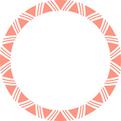 Obraz premium Decorative round frame illustration on transparent background.