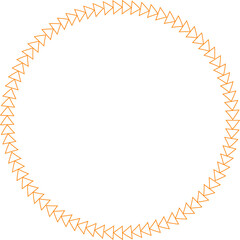 Decorative round frame illustration on transparent background.