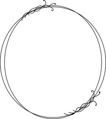 Geometric frame with floral illustration on transparent background.