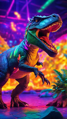 tyrannosaurus rex dinosaur with colourful 
