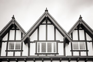 Obraz premium black and white photo of tudor gable