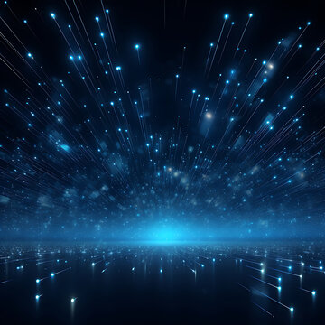 many blue particles on a blue