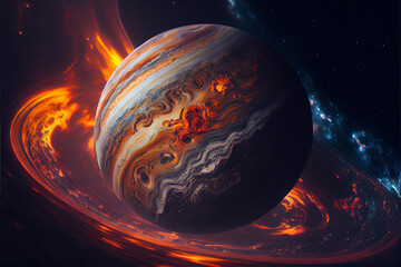 Jupiter, a planet in the solar system. - obrazy, fototapety, plakaty
