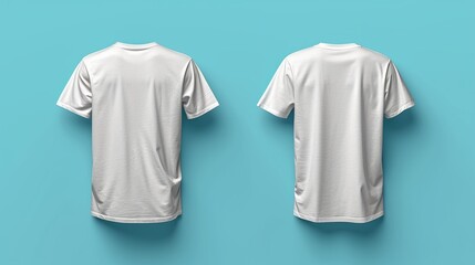 Explore the versatility of two isolated T-shirts with a mockup featuring both front and back views. The preview is enhanced using generative AI for a dynamic presentation.