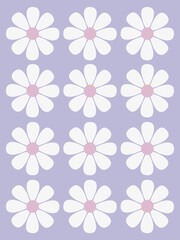 Hintergrund in der Farbe Purple Heather mit weißen Gänseblümchen