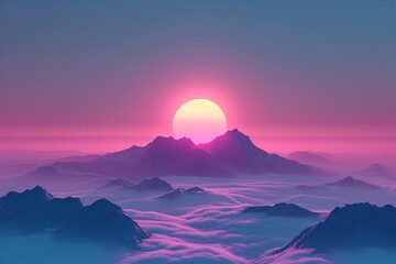 Obraz premium Abstract minimalist pantone inspired color future dusk ambient gradient wallpaper