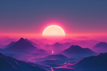 Obraz premium Abstract minimalist pantone inspired color future dusk ambient gradient wallpaper