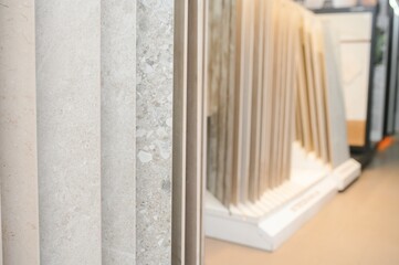Porcelain stoneware tiles in a store