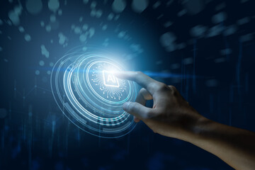 Ai technology, Artificial Intelligence. man using technology smart robot AI, artificial...