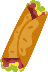 tasty burrito vector illustration on a transparent background