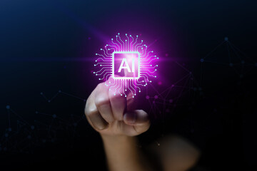 Ai technology, Artificial Intelligence. man using technology smart robot AI, artificial...