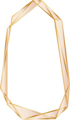 Gold geometric frame illustration on transparent background.