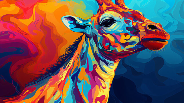  Giraffe animal abstract wallpaper. Contrast_background © doly dol