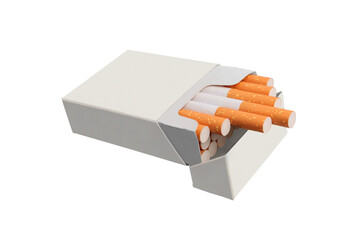 Box of cigarettes on transparent background