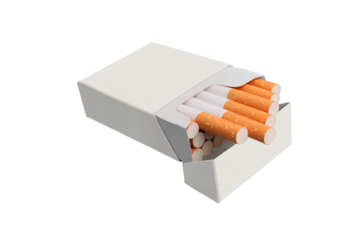Box of cigarettes on transparent background