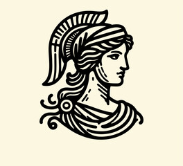 Athena hand drawn illustration vector