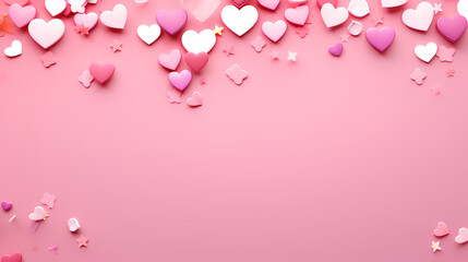 Obraz na płótnie Canvas Romantic heart-shaped Valentine's Day background, symbolizing Valentine's Day, wedding, love