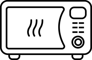 Microwave oven icon. Home Kitchen appliance icon. Simple microwave oven icon in trendy linear style with editable stock for templates, web design and infographics isolated on transparent background.