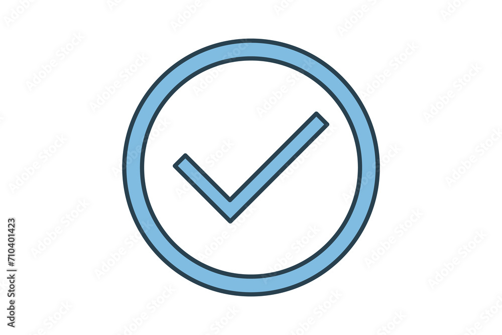Poster checkmark icon. icon related to graduation and achievement. suitable for web site, app, user interfa