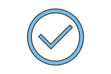 checkmark icon. icon related to graduation and achievement. suitable for web site, app, user interfaces, printable etc. flat line icon style. simple vector design editable