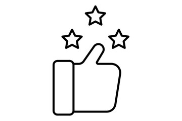 Obraz premium thumbs up icon. icon related to graduation and achievement. suitable for web site, app, user interfaces, printable etc. line icon style. simple vector design editable