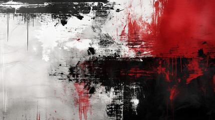 Obraz premium Abstract grunge background painted white, red and black