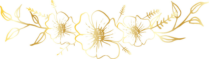 Flower decorative element illustration on transparent background.

