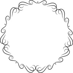 Decorative round flora frames illustration on transparent background.