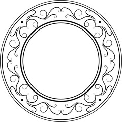 Decorative round frames vintage style illustration on transparent background.
