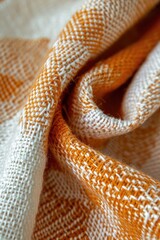 Close-up of White and Orange Fabric