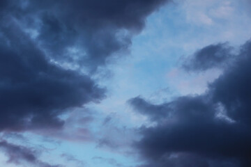 Sky landscape with clouds in pastel colors
