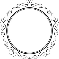 Decorative round frames vintage style illustration on transparent background.
