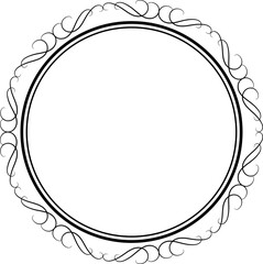 Decorative round frames vintage style illustration on transparent background.
