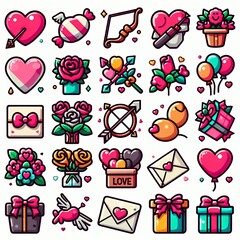 Valentine's Day and love icon pack minimal beautiful