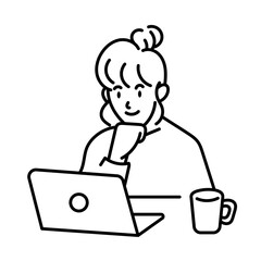 business woman with laptop