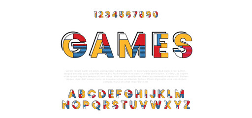 Editable color typography alphabet capital letter logo design