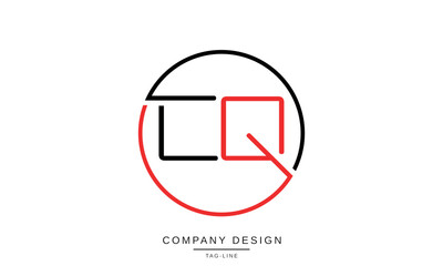 CQ, QC, Abstract Letters Logo Monogram