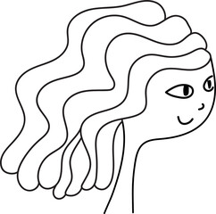 Hand drawn women illustration on transparent background.
