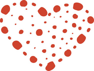 Decorative heart elements for decoration on transparent background.