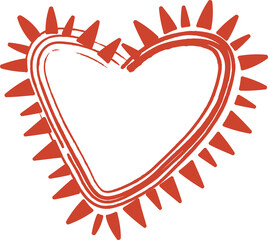 Decorative heart elements for decoration on transparent background.