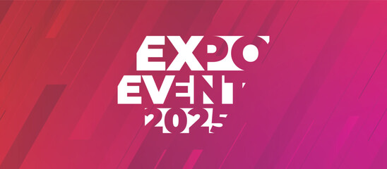 Expo Event banner. Can be used for business, marketing and advertising. logo graphic design of annual summit, Seminar or webinar made for Technology and business upcoming events. Vector EPS 10