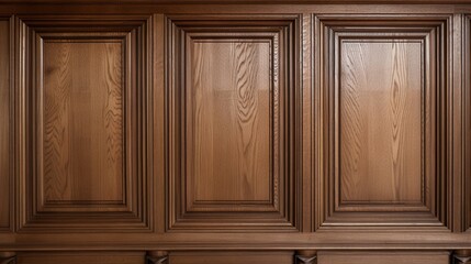Highly crafted classic wood paneling background with a frame pattern