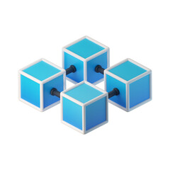 Fototapeta na wymiar Blockchain 3d icon illustration