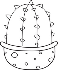 Hand drawn cactus illustration, Transparent background
