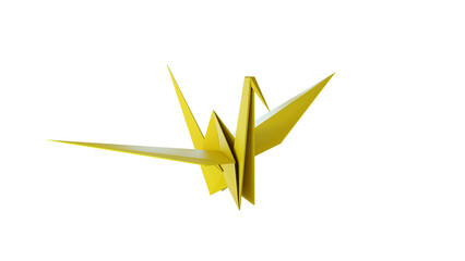 Yellow Origami Bird