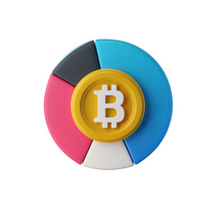 Bitcoin chart 3d icon illustration